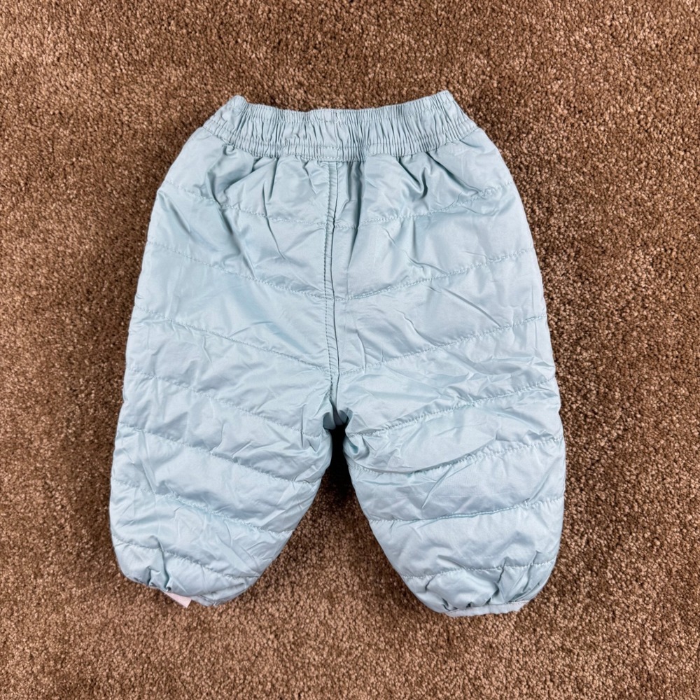 The North Face Reversible Quilted Puffer Pants Mint Green Geometric Infant 0-3M - Picture 4 of 5